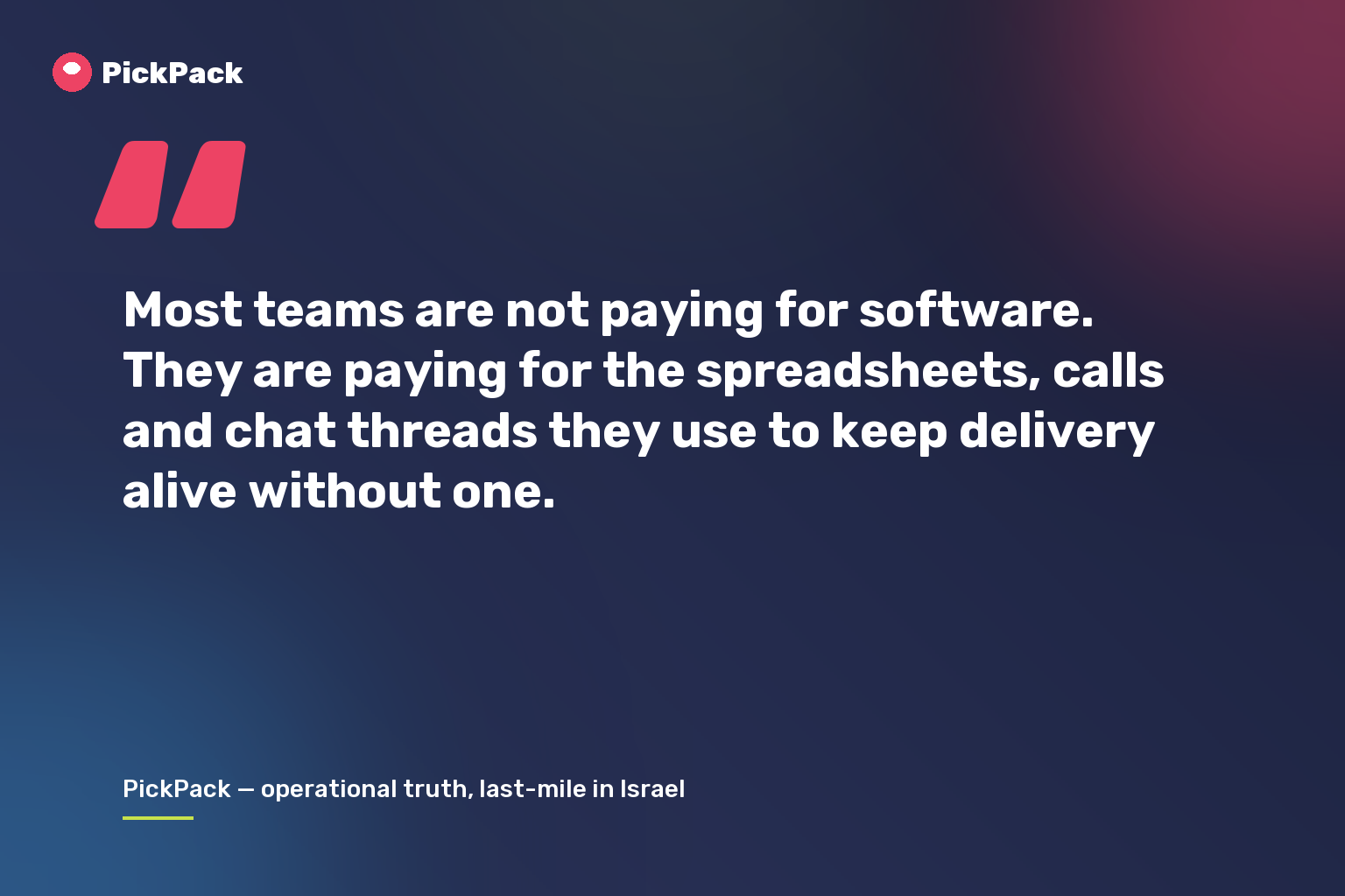 Most teams are not paying for software. They are paying for the spreadsheets, calls and chat threads they use to keep delivery alive without one