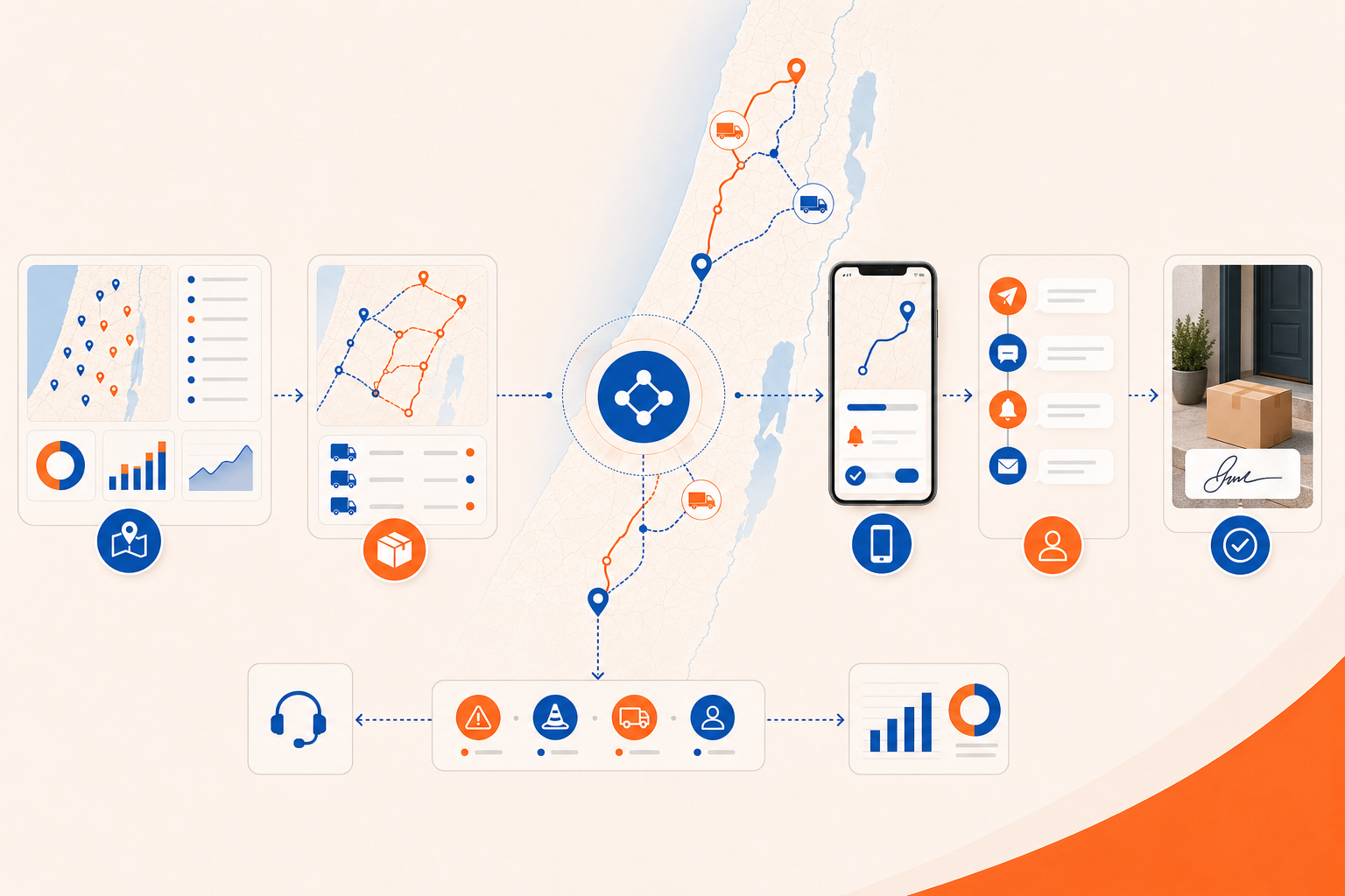 Flow illustration for delivery orchestration