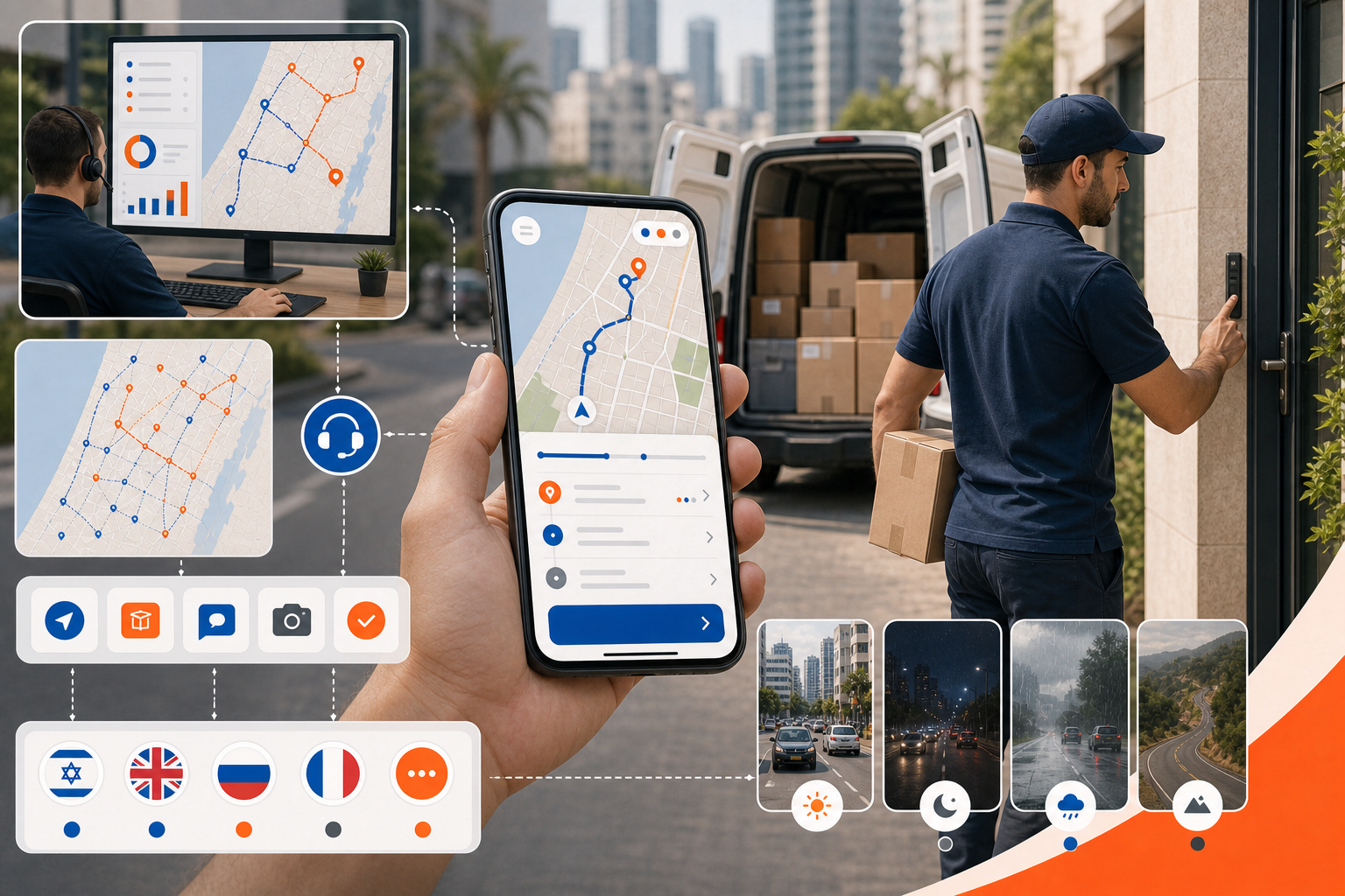 Imagen hero para UX de app para conductores en Israel: hebreo, ruso, arabe y realidad operativa con contexto operativo de Israel