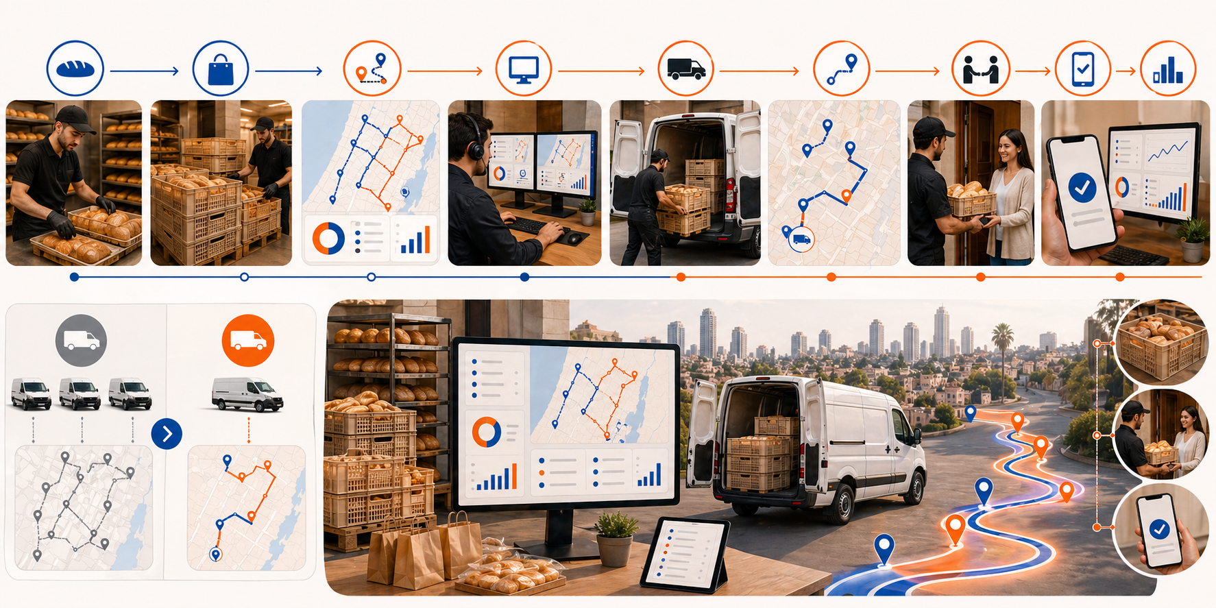 Flow illustration for bakery delivery case study