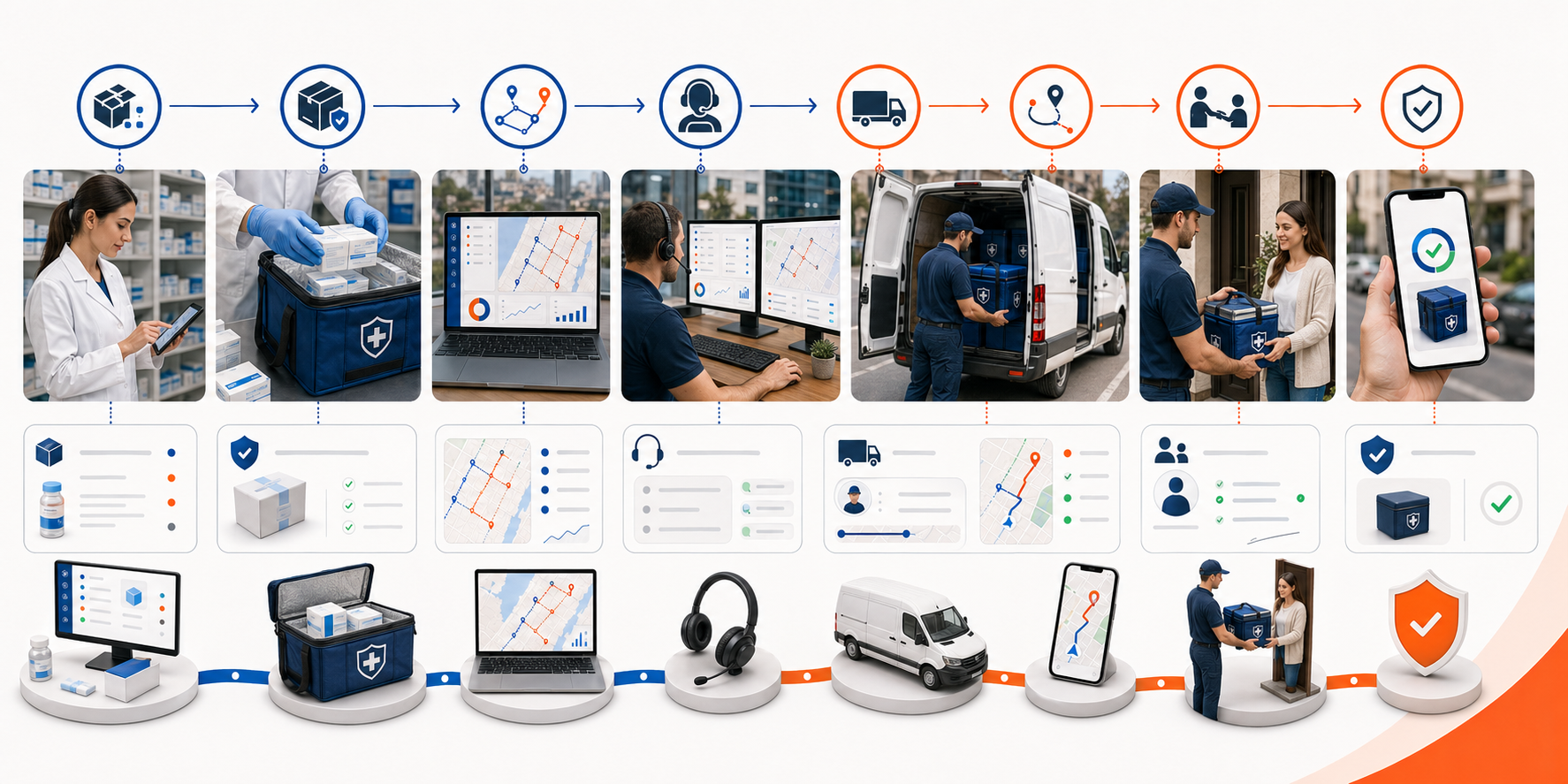 Flow illustration for pharma delivery case study