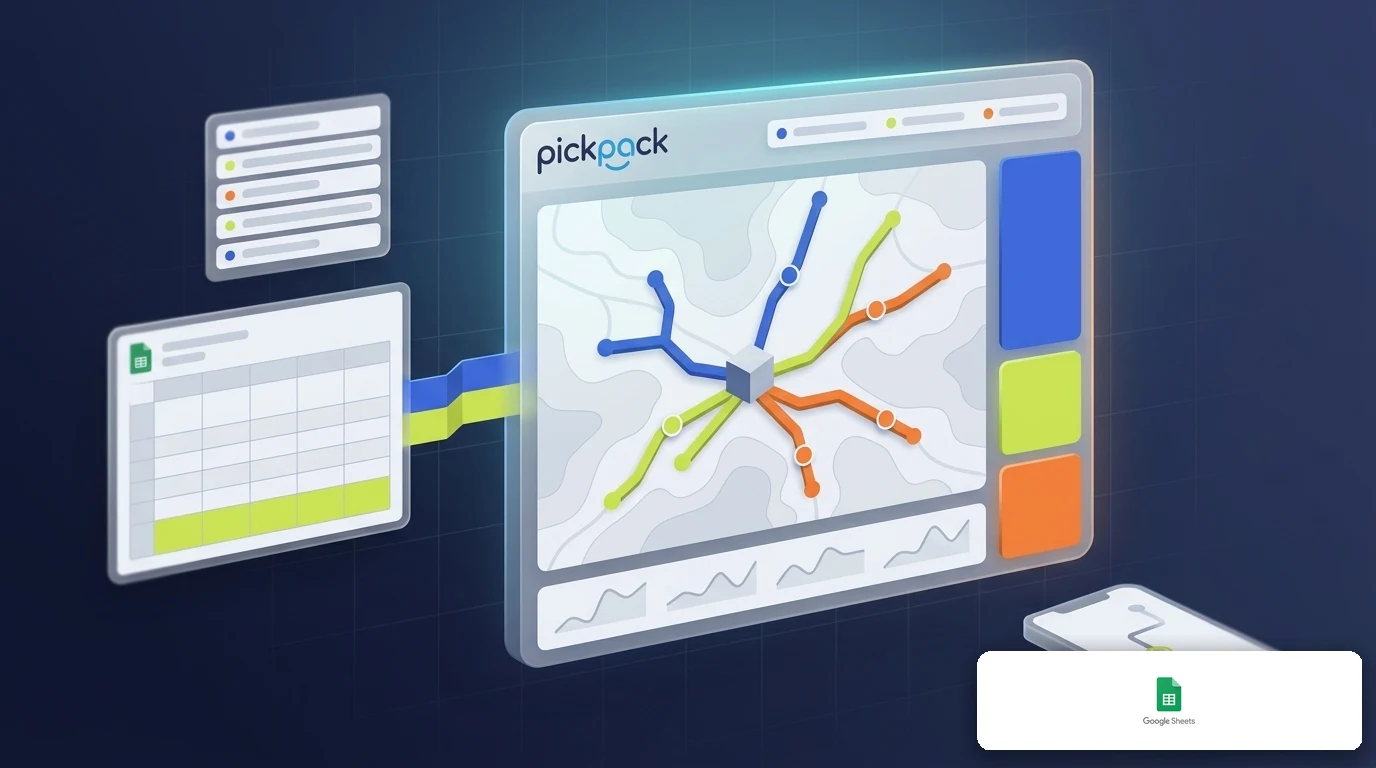 PickPack + google sheets integration — delivery management visual