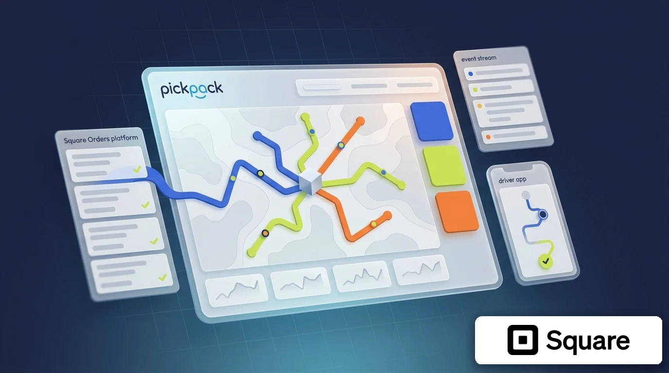PickPack + square integration — delivery management visual