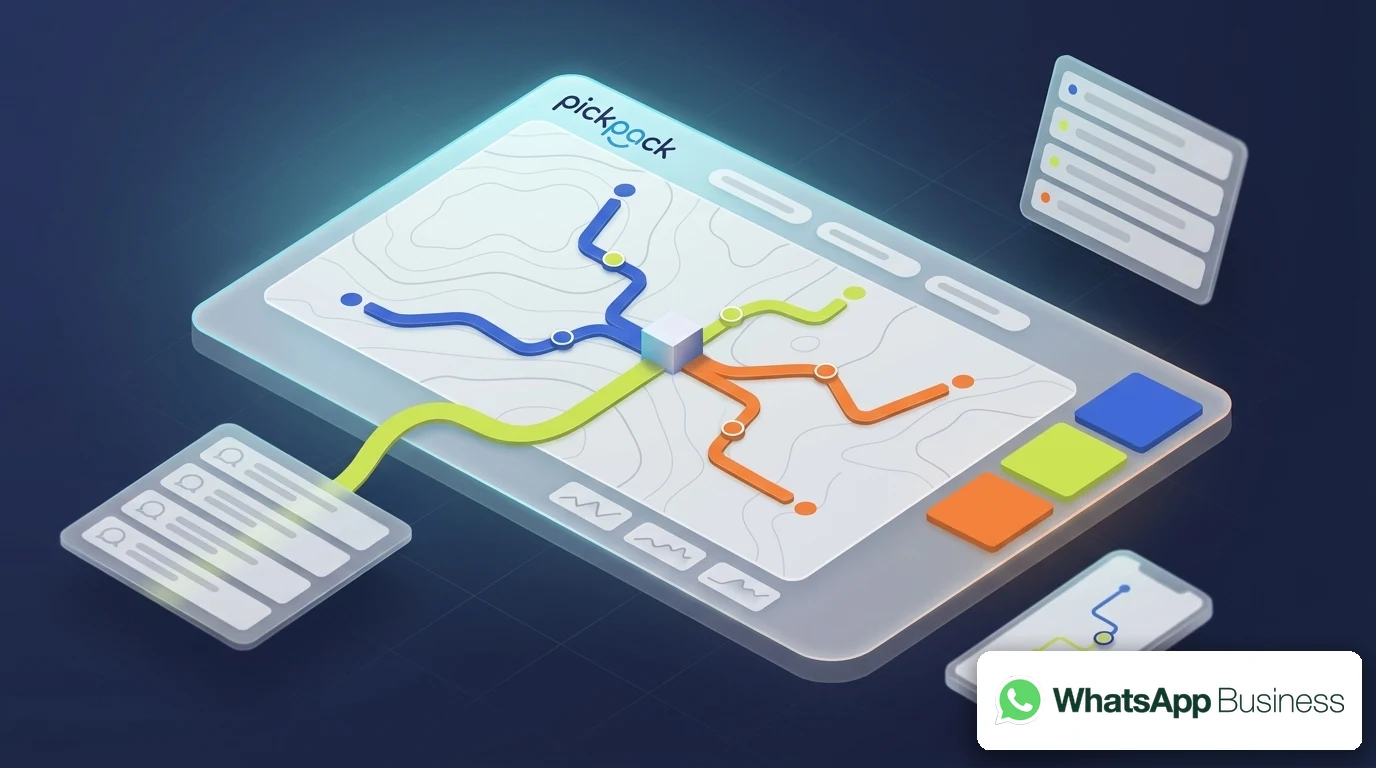 PickPack + whatsapp business api integration — delivery management visual