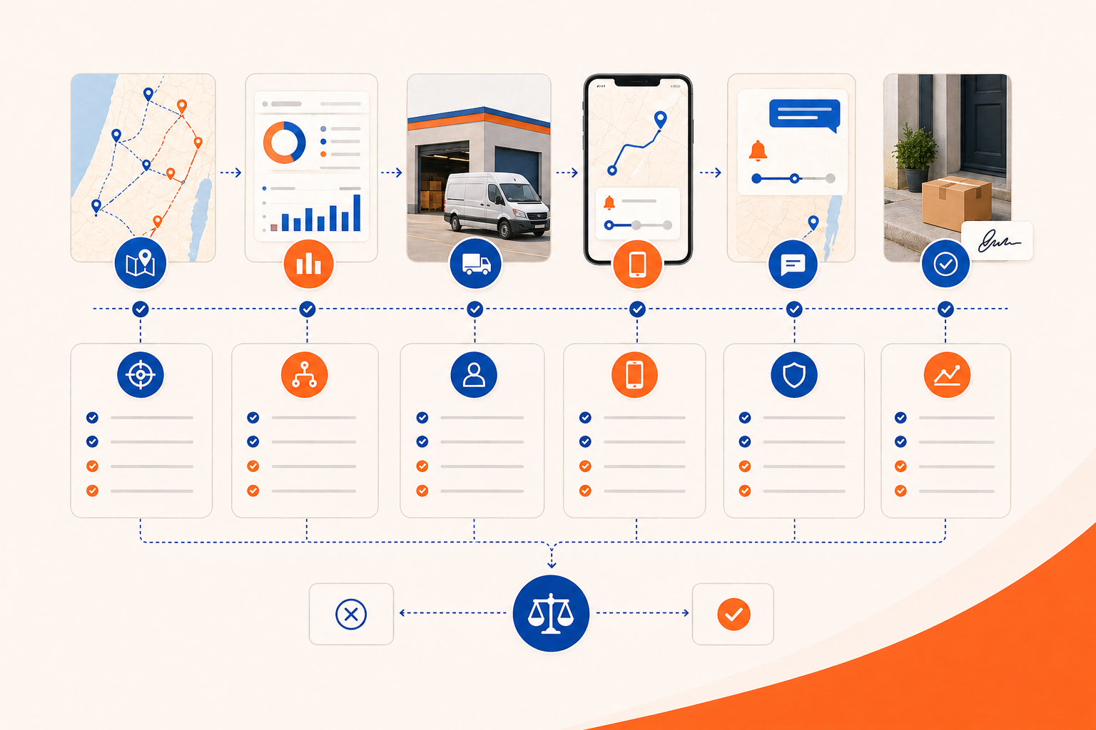 Ilustracion de flujo para como evaluar software de gestion de entregas